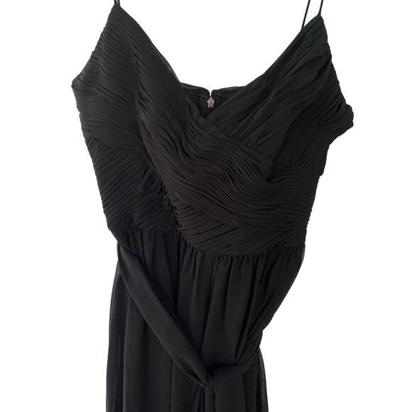 Mac Duggal 2651 Ruched Flowy Wrap Sleeveless Black Jumpsuit Small - Picture 8 of 9